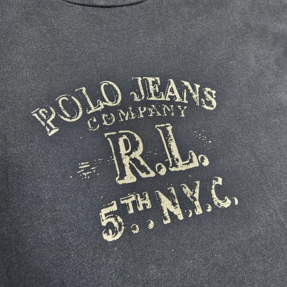 Vintage‎ Ralph Lauren Shirt Men XL Polo Jeans Y2K Spellout Blue 90s RL
